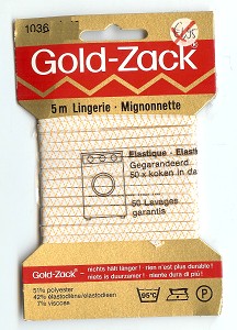 Gold-Zack Lingerie elastiek 5meter op kaart